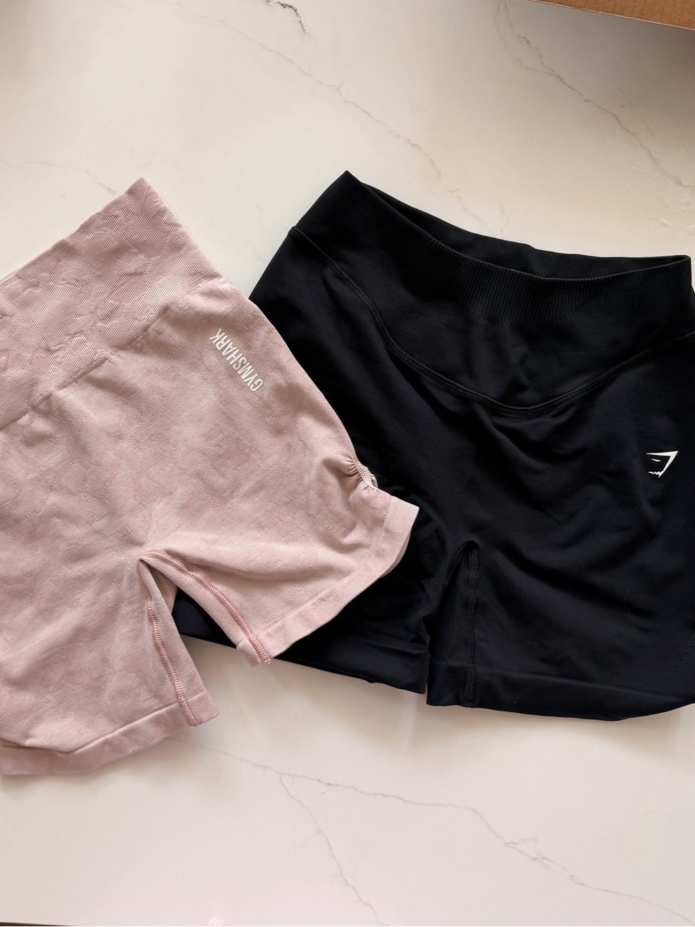 Gymshark Pink and Black Women’s Shorts Duo